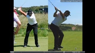 Jon Rahm golf swing  Long Iron faceon amp downtheline July 2017 [upl. by Lebna]