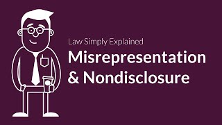 Misrepresentation and Nondisclosure  Contracts  Defenses amp Excuses [upl. by Yelnahs324]