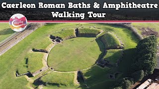 CAERLEON ROMAN BATHS amp AMPHITHEATRE WALES  Walking Tour  Pinned on Places [upl. by Combe404]