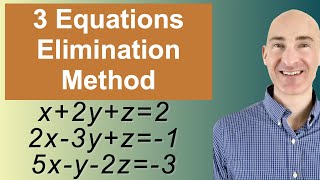 Solving Systems of 3 Equations Elimination [upl. by Hampton620]