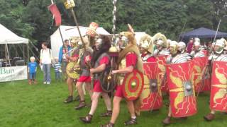 Roman Reenactment at the Amphitheatre in Caerleon Marching In [upl. by Nagem]