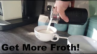 How to Get More Froth from Your Nespresso Coffee Aeroccino  Nespresso tips and help [upl. by Yelnet]